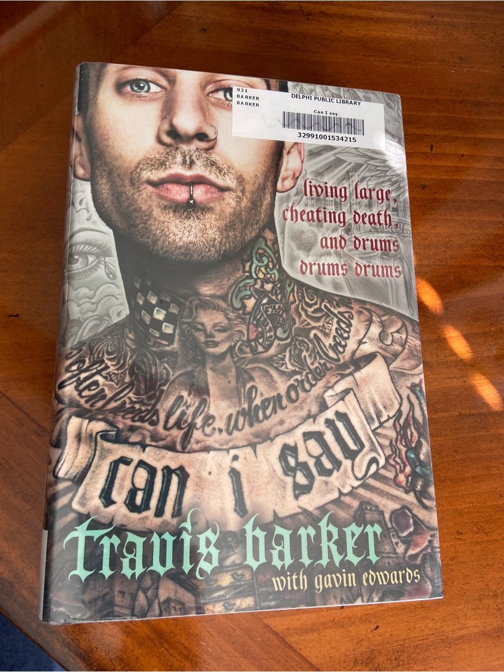 Travis Barker Memoir - Hardcover Book